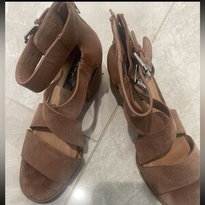 Steven By Steve Madden Brown Crisscross Sandals